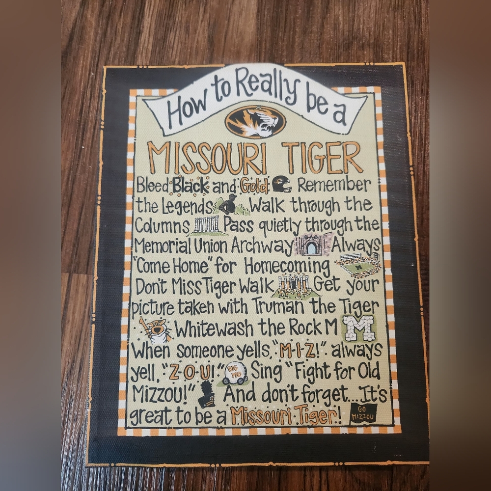 Missouri Tiger Wall Decor - Black and Gold